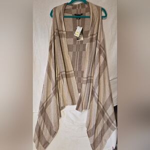 Plaid Open Front Cardigan